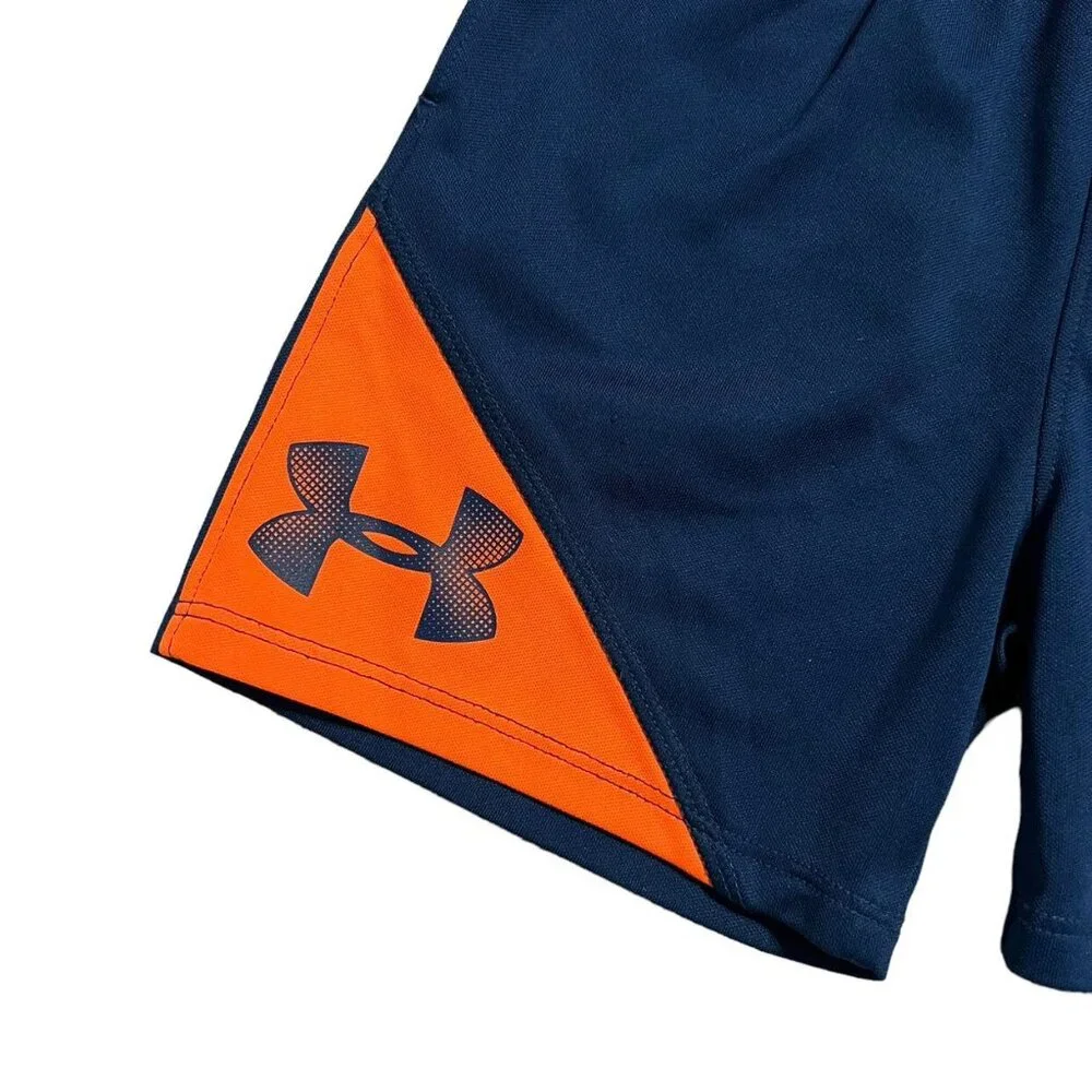 Under Armour 2T Navy Blue & Orange Athletic Shorts